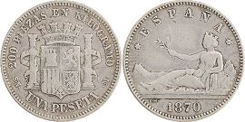 Espana 1 peseta 1870
