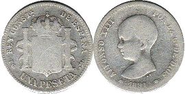 Espana 1 peseta 1891