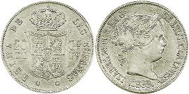 Moneda de Filipinas 20 centavos 1868