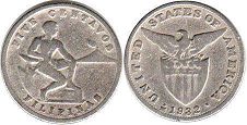 Moneda de filipinas de EE. UU. 5 centavos 1932