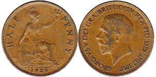 UK 1/2 penny 1929