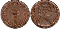 Gran Bretaña moneda 1/2 penny 1982