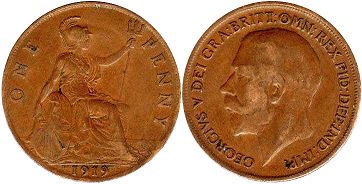 UK 1 penny 1919