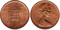Gran Bretaña moneda 1 penny 1976