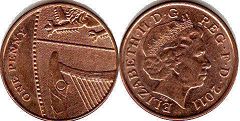 Gran Bretaña moneda 1 penny 2011