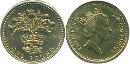 Gran Bretaña moneda 1 lira 1989 Cardo escocés