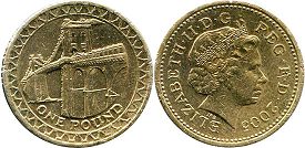 Gran Bretaña moneda 1 lira 2005 Menai Bridge