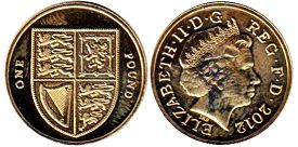 Gran Bretaña moneda 1 lira 2012