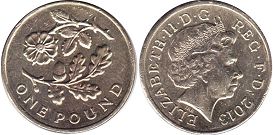 Gran Bretaña moneda 1 lira 2013 Rose