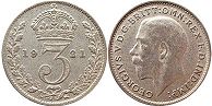 UK 3 penique 1921