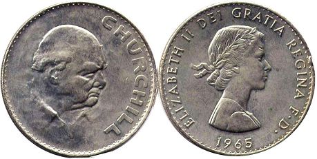 Gran Bretaña moneda corona 1965 Churchill