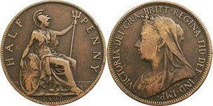 UK 1/2 penny 1897