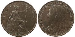 UK Farthing (1/4 penny) 1895