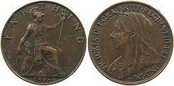 UK Farthing (1/4 penny) 1898