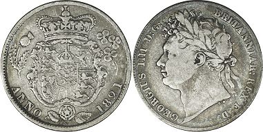 UK 1/2 corona 1821