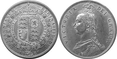 UK 1/2 krone 1888