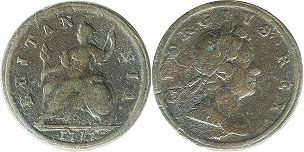 GB 1/2 penny 1717