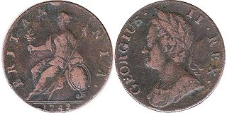 UK 1/2 penny 1742