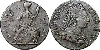 UK 1/2 penny 1775