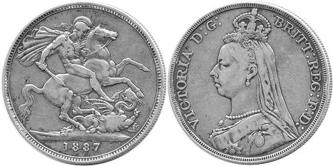 UK 1 corona 1887