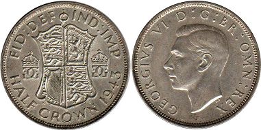 UK 1/2 krone 1943