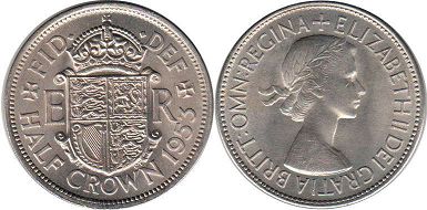 Gran Bretaña moneda 1/2 corona 1953 Coronation