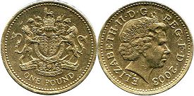 Gran Bretaña moneda 1 lira 2003 Escudo de armas real