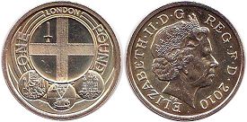 Gran Bretaña moneda 1 lira 2010 London