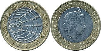 moneda Great Britain 2 libras 2001