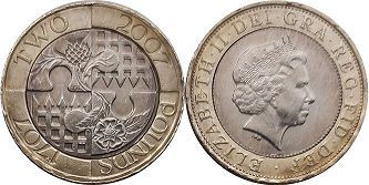 moneda Great Britain 2 libras 2007