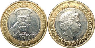 moneda Great Britain 2 libras 2014