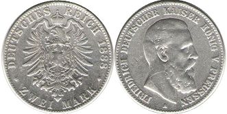 Moneda Imperio Alemán 2 mark 1888