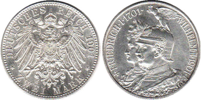 Moneda Imperio Alemán 2 mark 1901
