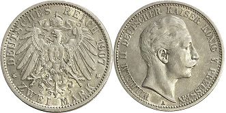 Moneda Imperio Alemán 2 mark 1907