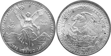 México moneda 1/2 onza 1992