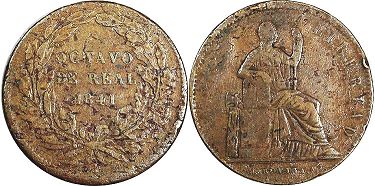 México moneda 1/8 real 1841