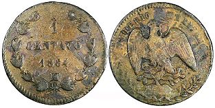 México moneda 1 centavo 1864