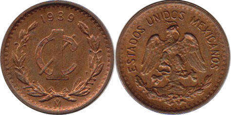México moneda 1 centavo 1939 (1905-1949)
