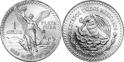 México moneda 1 onza 1986