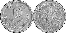 Mexico coin 10 centavos 1897