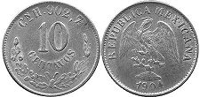 México moneda 10 centavos 1904