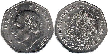 Mexico coin 10 pesos 1980 (1978, 1979, 1980, 1981, 1982, 1983, 1985)