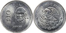 Mexico coin 10 pesos 1985 (1985, 1986, 1987, 1988, 1989, 1990)