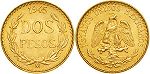 México moneda 2 pesos 1945