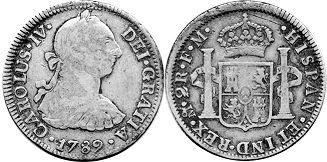 Mexico coin 2 reales 1789