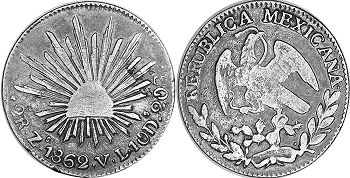 México moneda 2 reales 1862