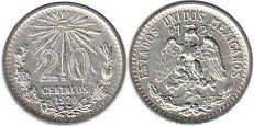 México moneda 20 centavos 1920 (1920, 1921, 1925, 1926, 1927, 1928, 1930, 1933, 1934, 1935, 1937, 1939, 1940, 1941, 1942, 1943)