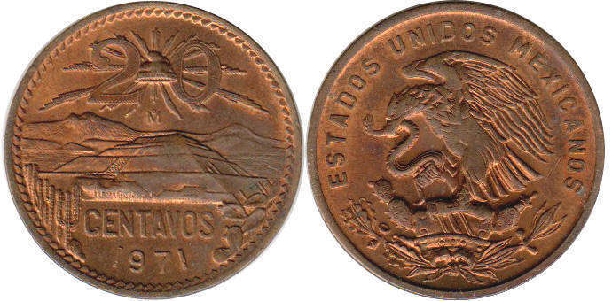 México moneda 20 centavos 1971