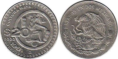 México moneda 20 pesos 1981
