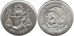 México moneda 25 centavos 1953